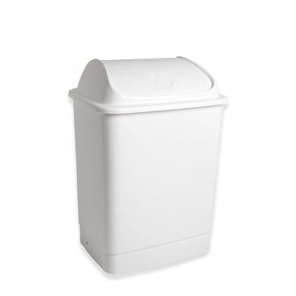 Balde Lixo com Tampa Basculante Branco 26l 36X30X51cm