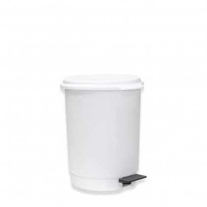 Balde com Pedal e Interior Branco 6l 25.5X29cm