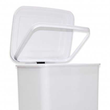 Balde Lixo com Pedal com Aro Fixao Branco 26l 37.5X30X45cm