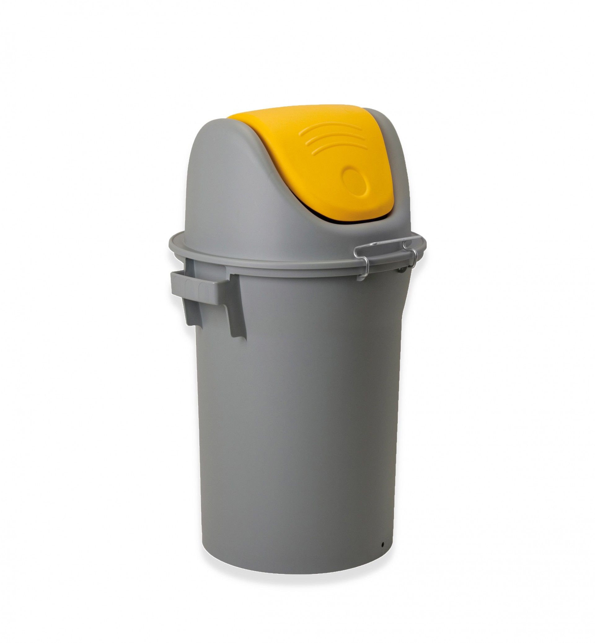 Contentor Eco Cinzento com Tampa Basculante Amarela 52l 48X50X76cm