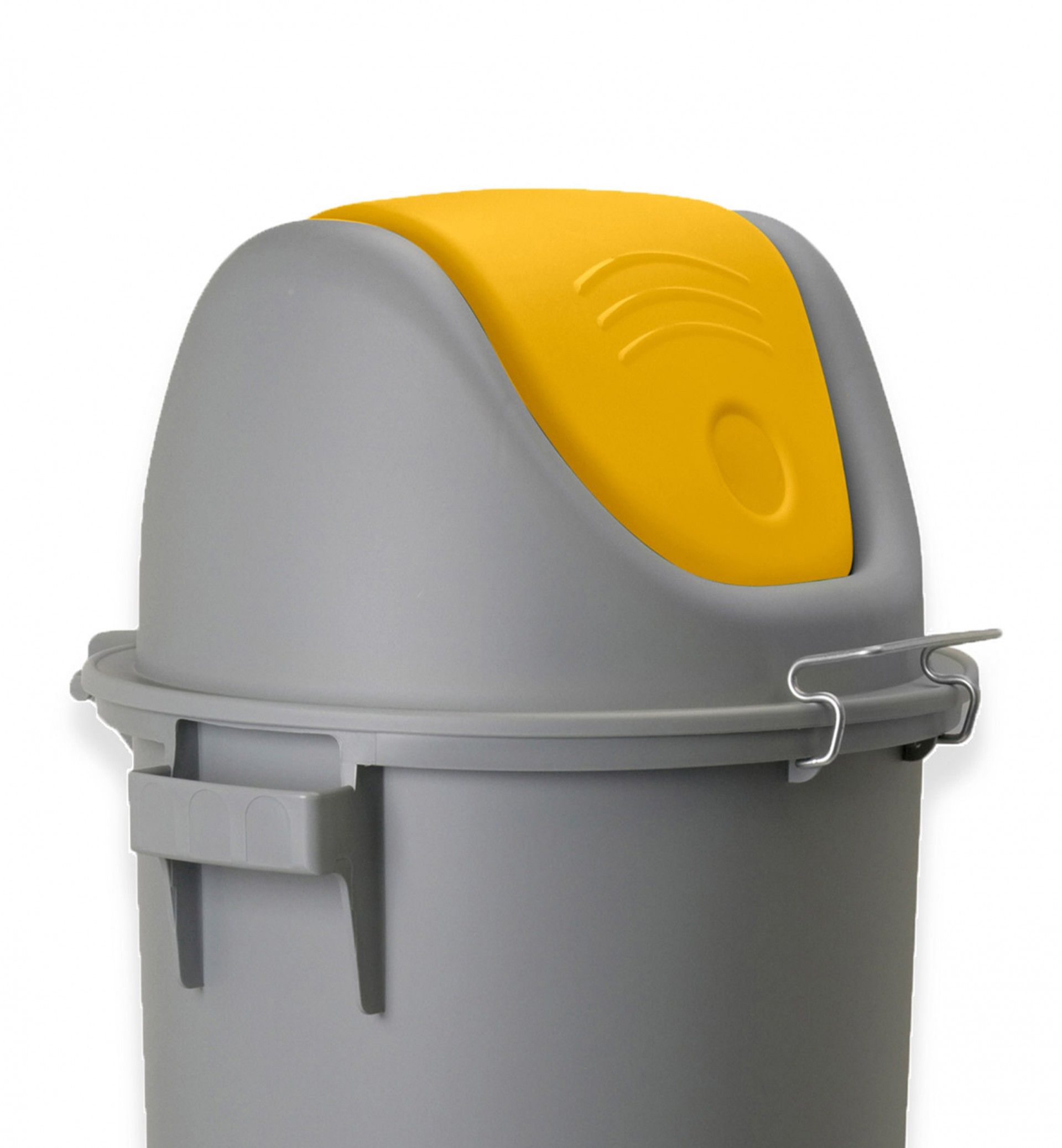 Contentor Eco Cinzento com Rodas e Tampa Basculante Amarelo 80l 48X50X99cm
