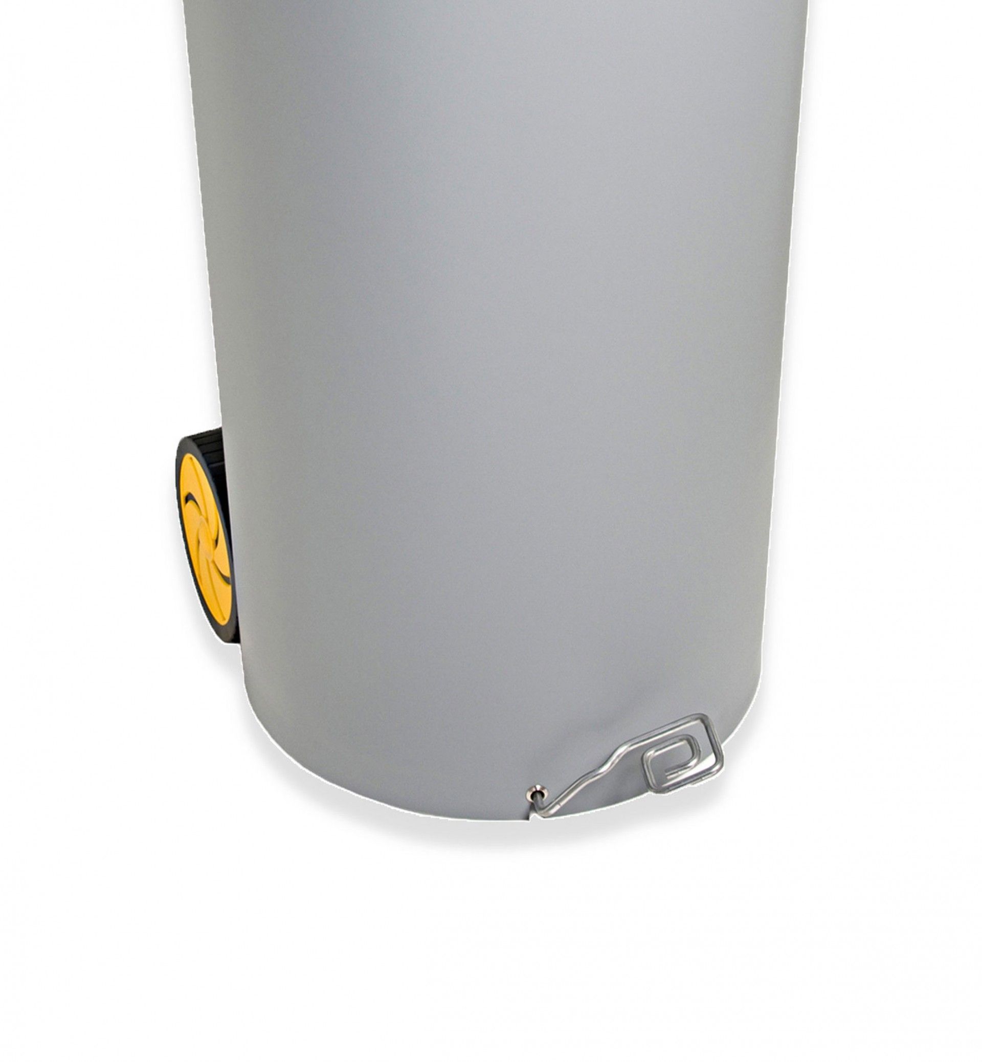 Contentor Eco com Pedal e Rodas Cinzento Tampa Amarela 80l 48X50X80cm