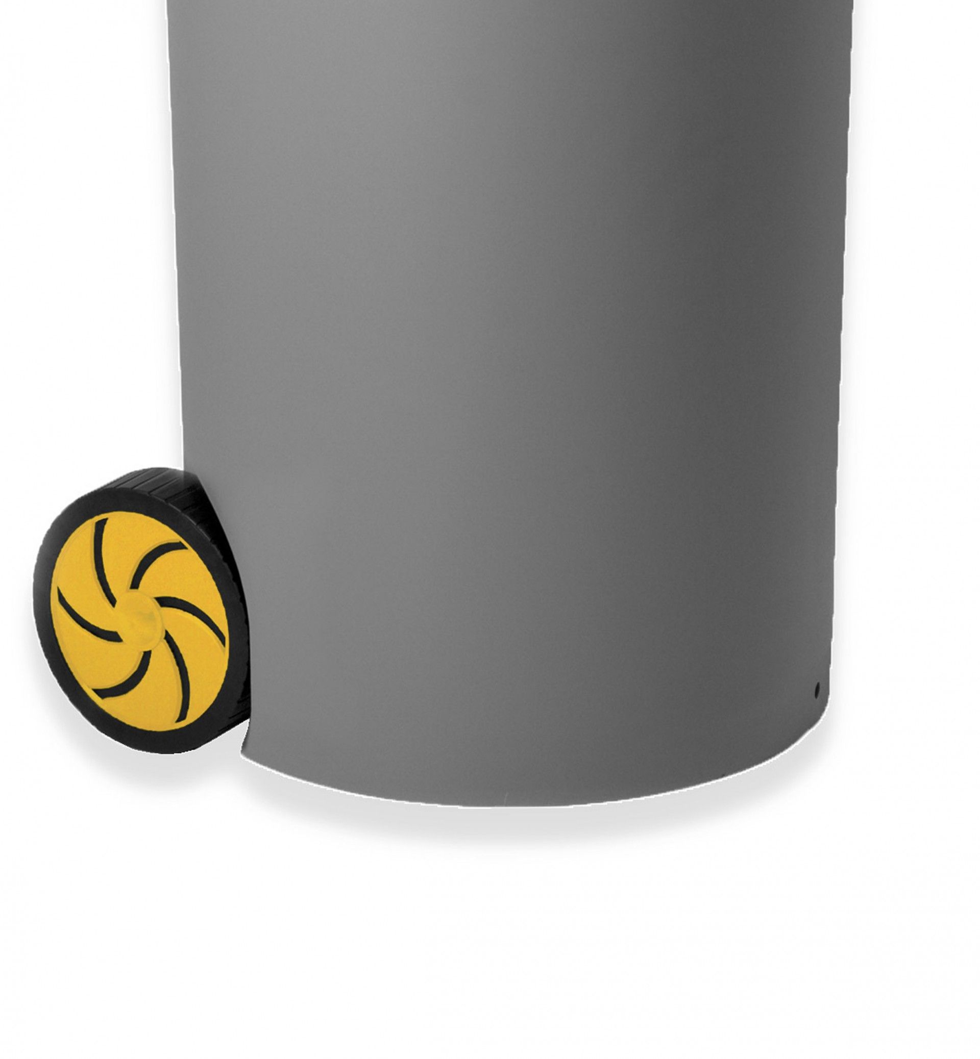 Contentor Eco Cinzento com Pedal Rodas e Tampa Amarelo 80l 48X50X80cm