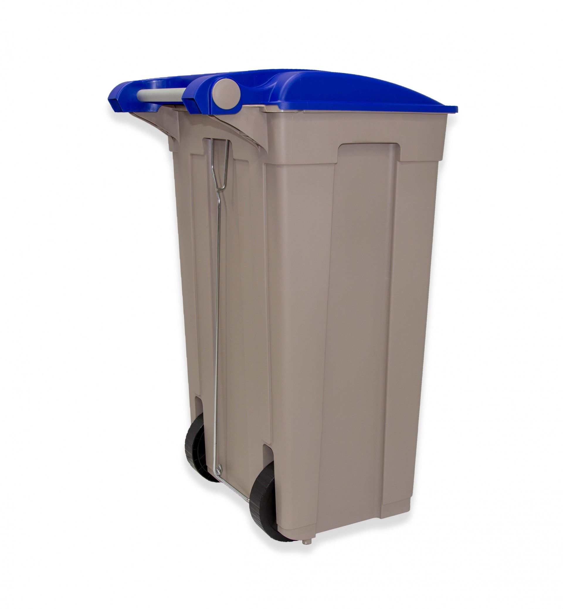 Contentor Eco Latte com Pedal e Rodas Tampa Azul 85l 49X48X82cm