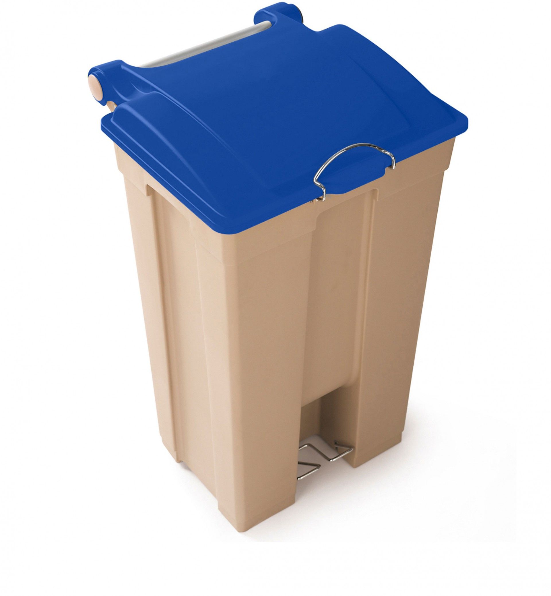 Contentor Eco Latte com Pedal e Rodas Tampa Azul 85l 49X48X82cm