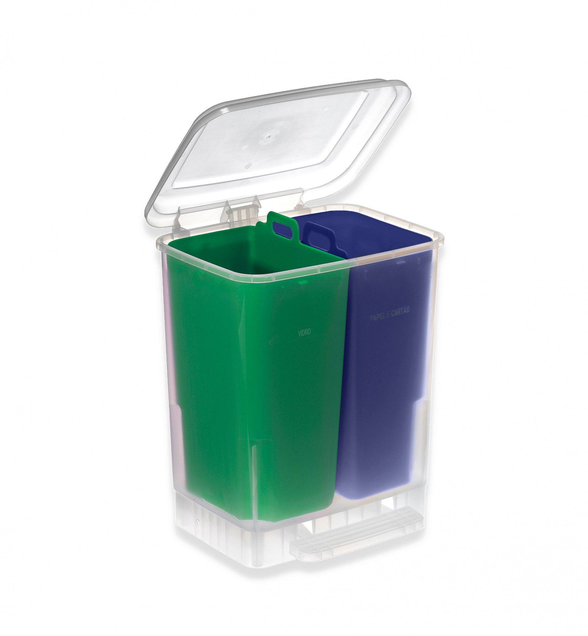 Balde Eco Duplo com Pedal Verde / Azul 26l (2X13l) 30X35.7X45cm