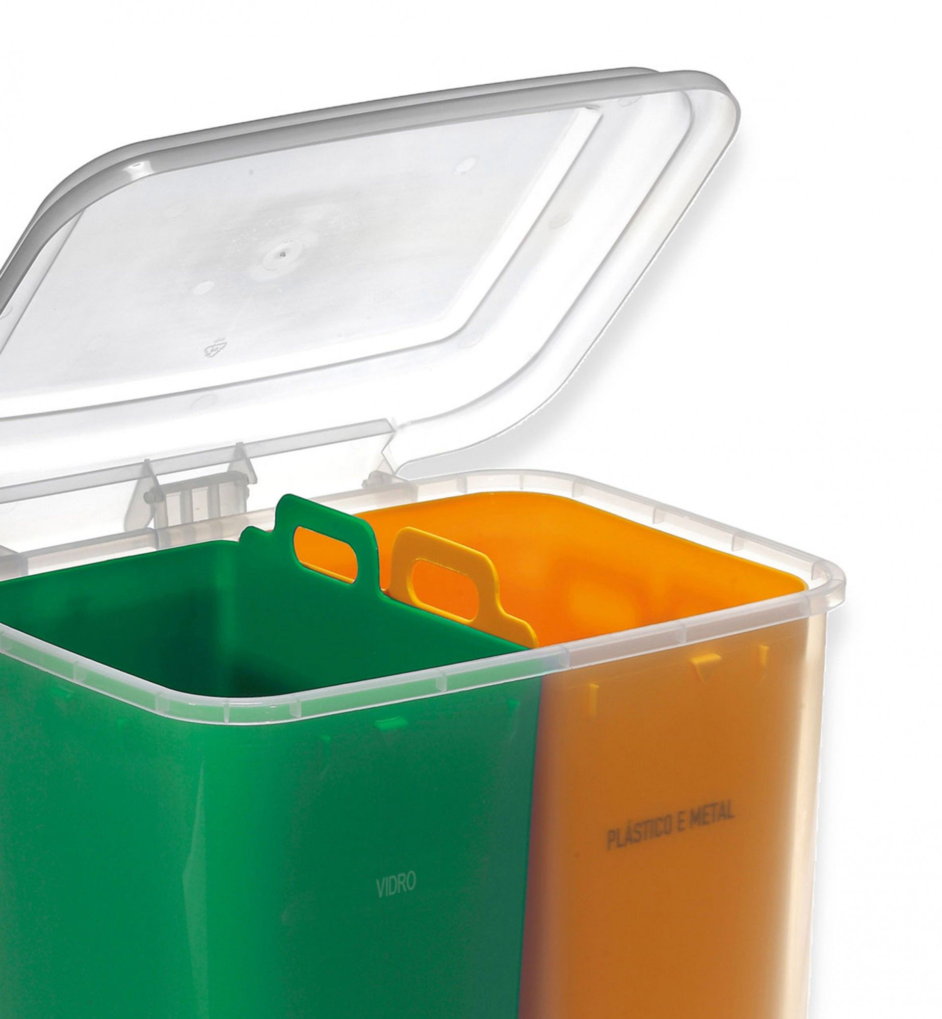 Balde Eco Duplo com Pedal Amarelo / Verde 26l (2X13l) 30X35.7X45cm