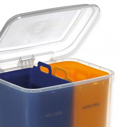 Balde Eco Duplo com Pedal Amarelo / Azul 26l (2X13l) 30X35.7X45cm