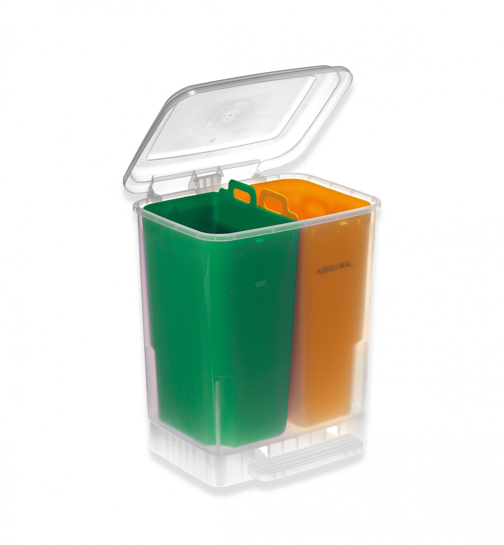 Balde Eco Duplo com Pedal Amarelo / Verde 26l (2X13l) 30X35.7X45cm