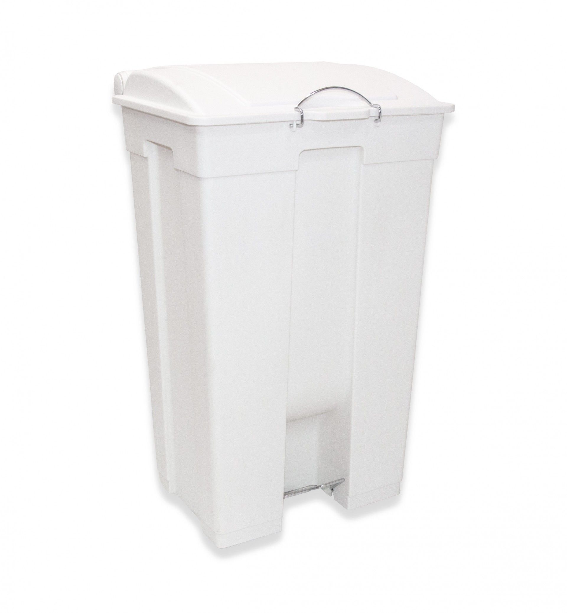 Contentor Lixo com Pedal E Rodas Branco 85l 49X48X81cm
