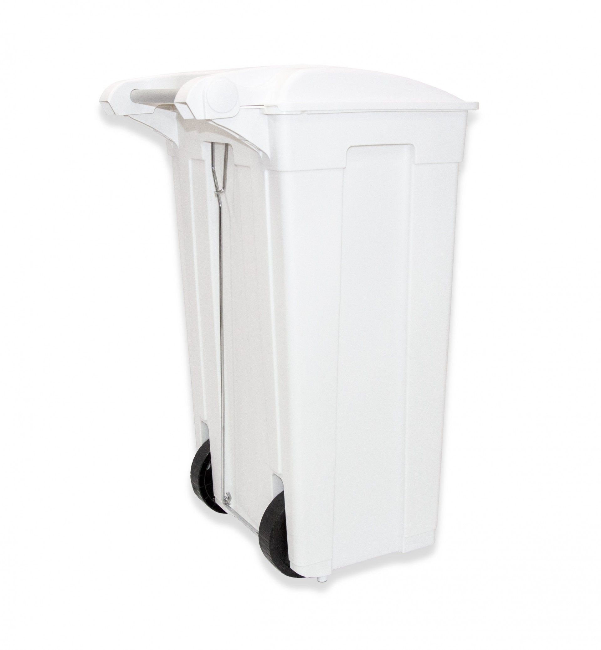 Contentor Lixo com Pedal E Rodas Branco 85l 49X48X81cm