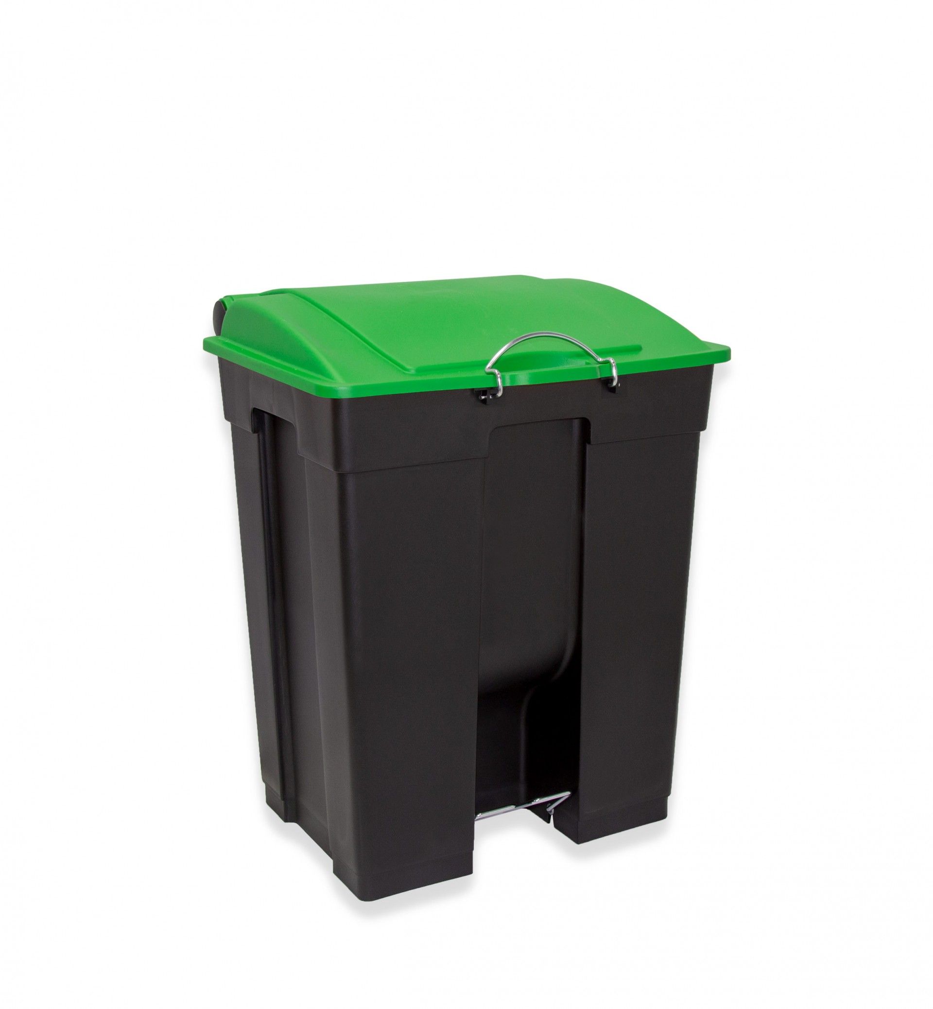 Contentor Eco Preto com Pedal e Tampa Verde 60l 49X45X60cm