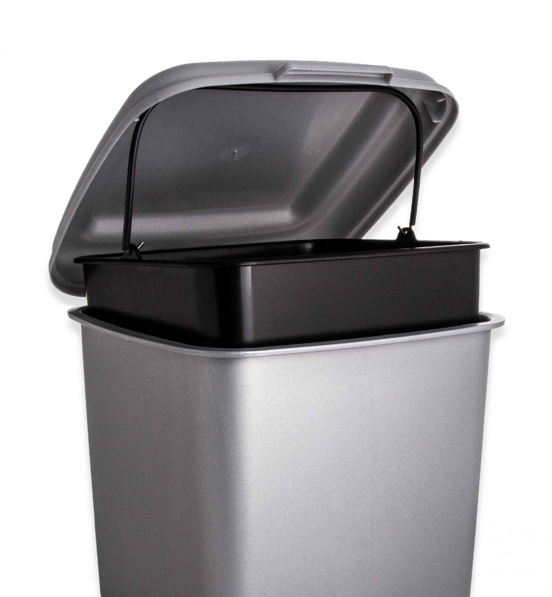 Balde com Pedal e Interior Cinzento 15l 34X32.5X36.5cm