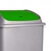 Balde Eco Cinzento com Tampa Basculante Verde 26l 30X36X51cm
