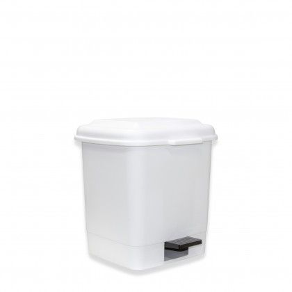 Balde com Pedal e Interior Branco 15l 34X32.5X36.5cm