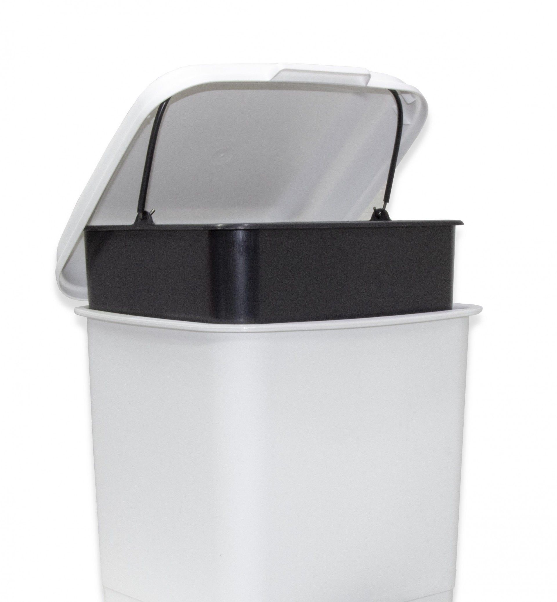 Balde com Pedal e Interior Branco 15l 34X32.5X36.5cm