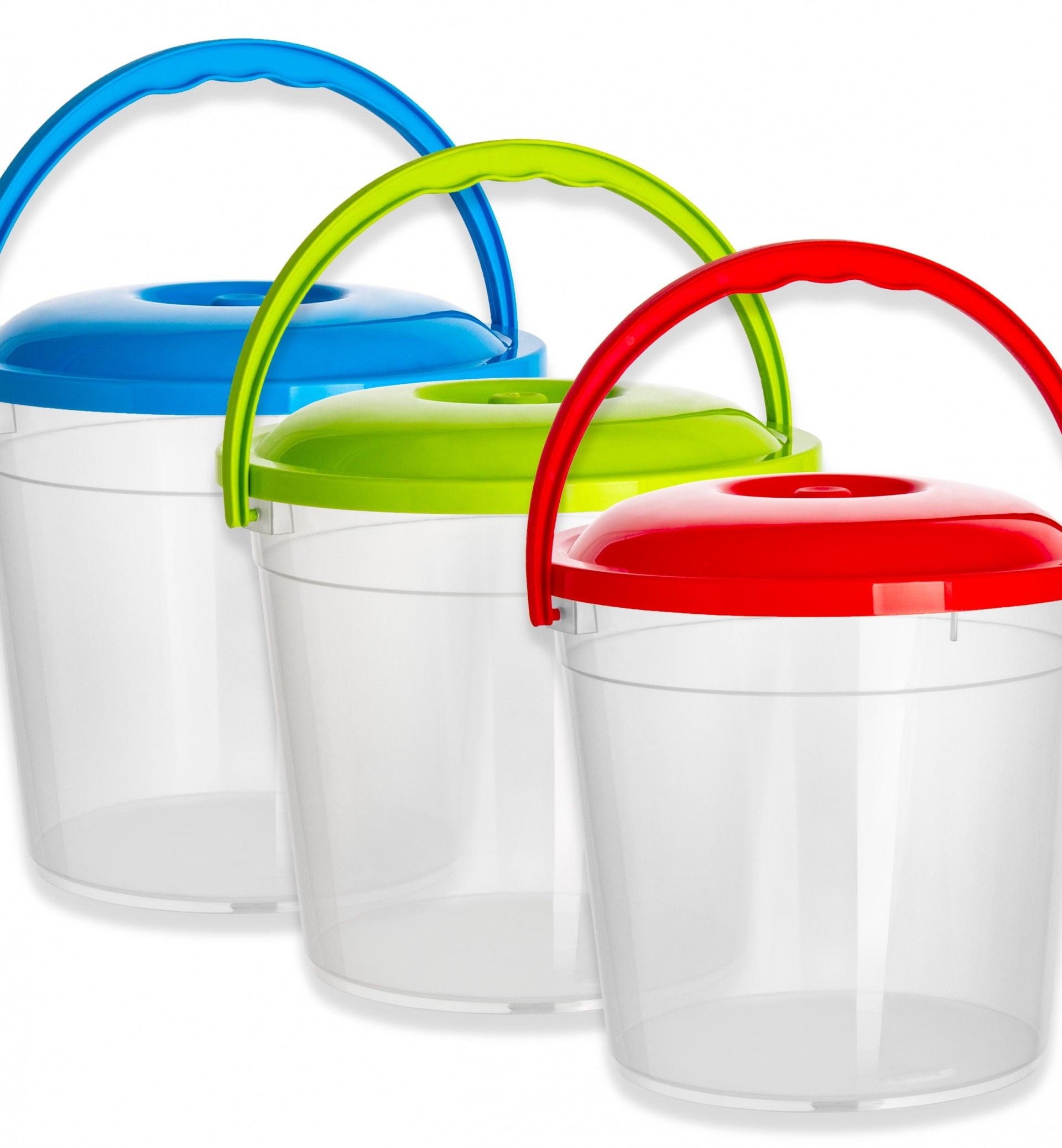 Balde Plástico Codil Popcorn com Tampa e Asa Redondo 2500ml 18.4X17.5cm