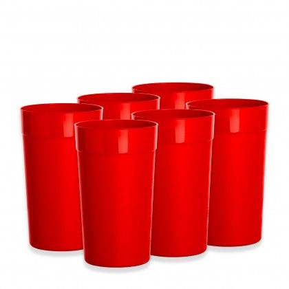 Copo Plstico Redondo 350ml 7.4X12.4cm Pack 6