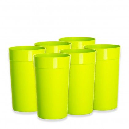 Copo Plstico Redondo 350ml 7.4X12.4cm Pack 6