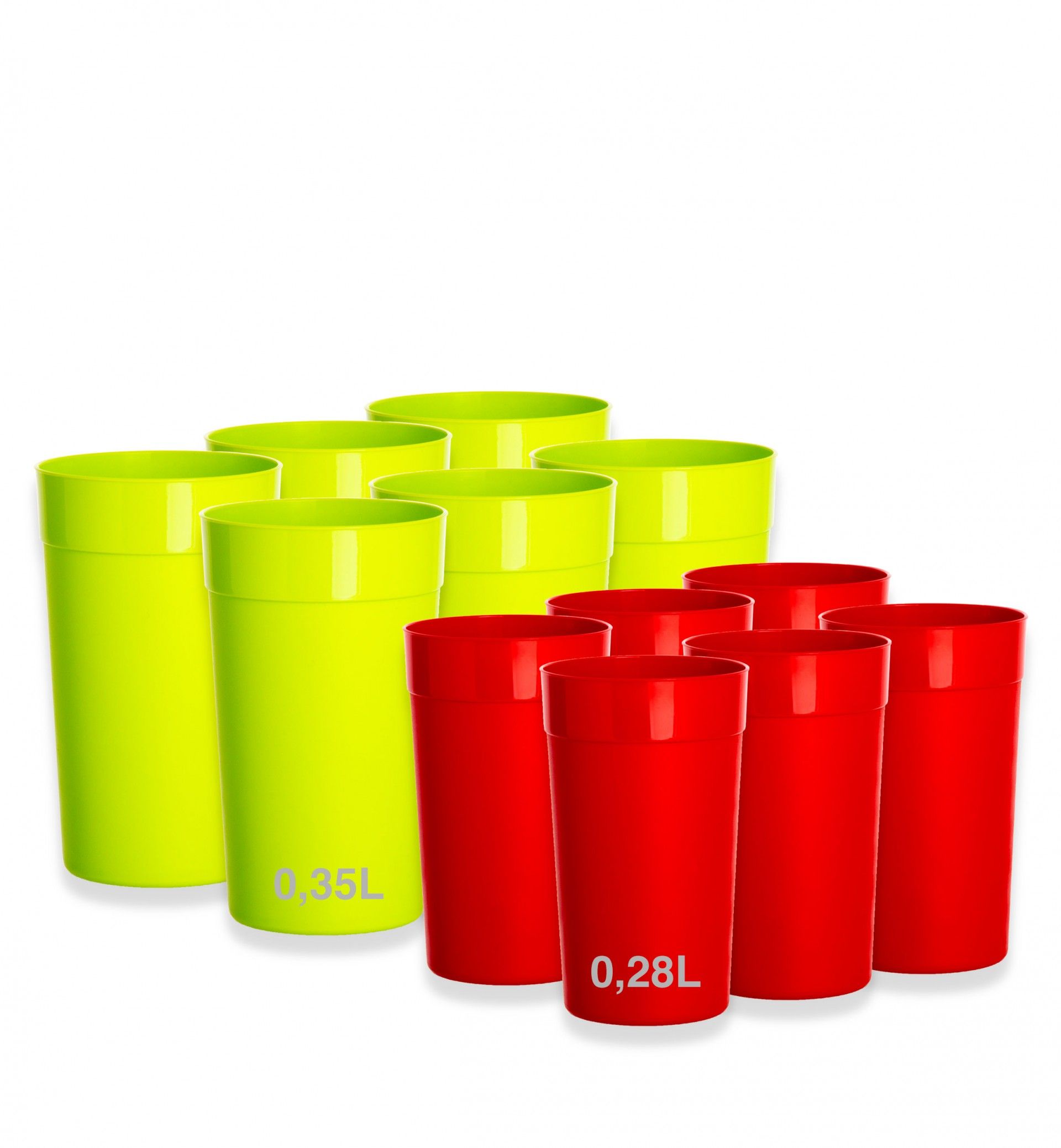 Copo Plástico Redondo 350ml 7.4X12.4cm Pack 6