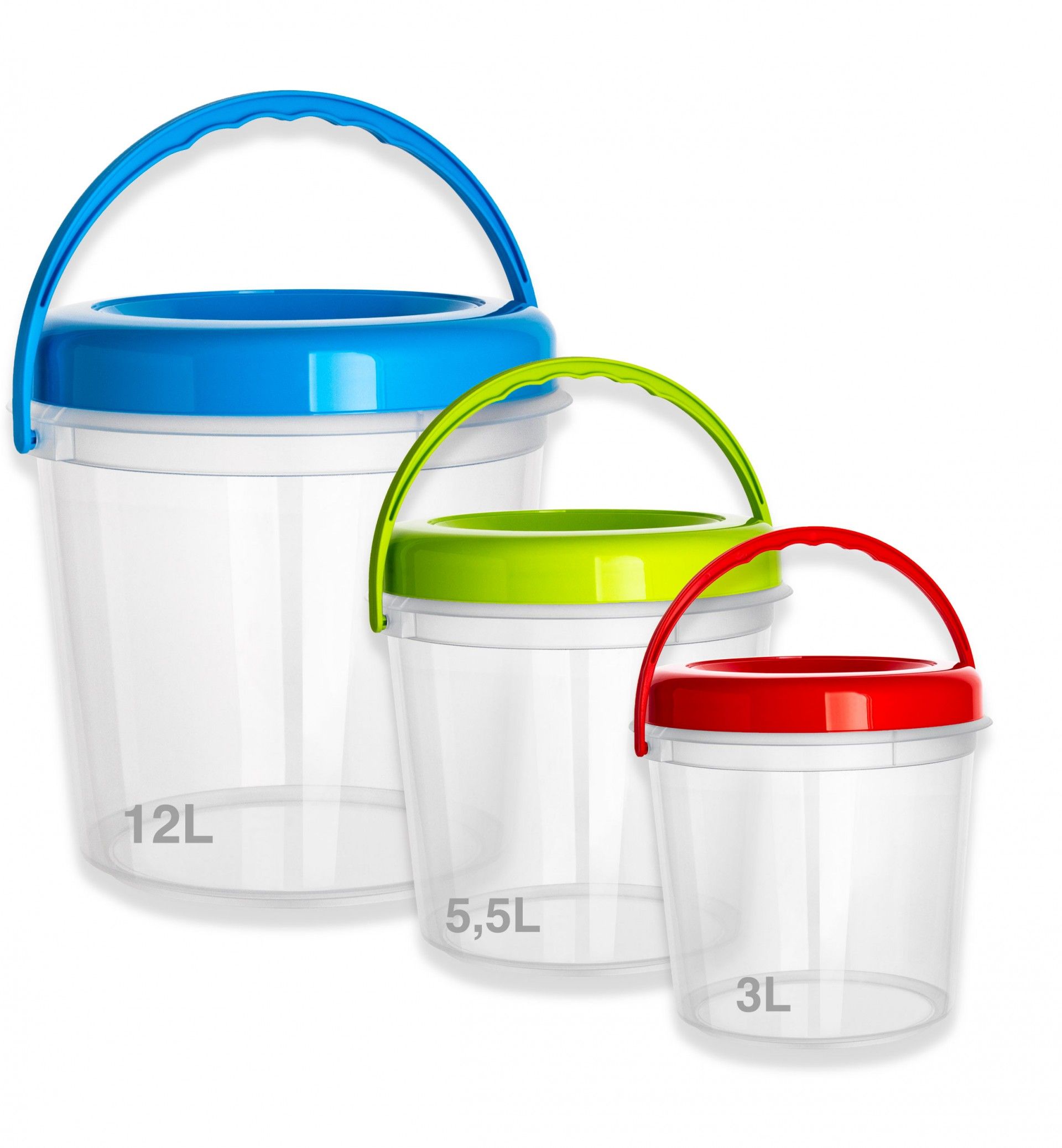 Balde Plástico Codil Oliver com Tampa e Asa Redondo 5500ml 22.5X23cm