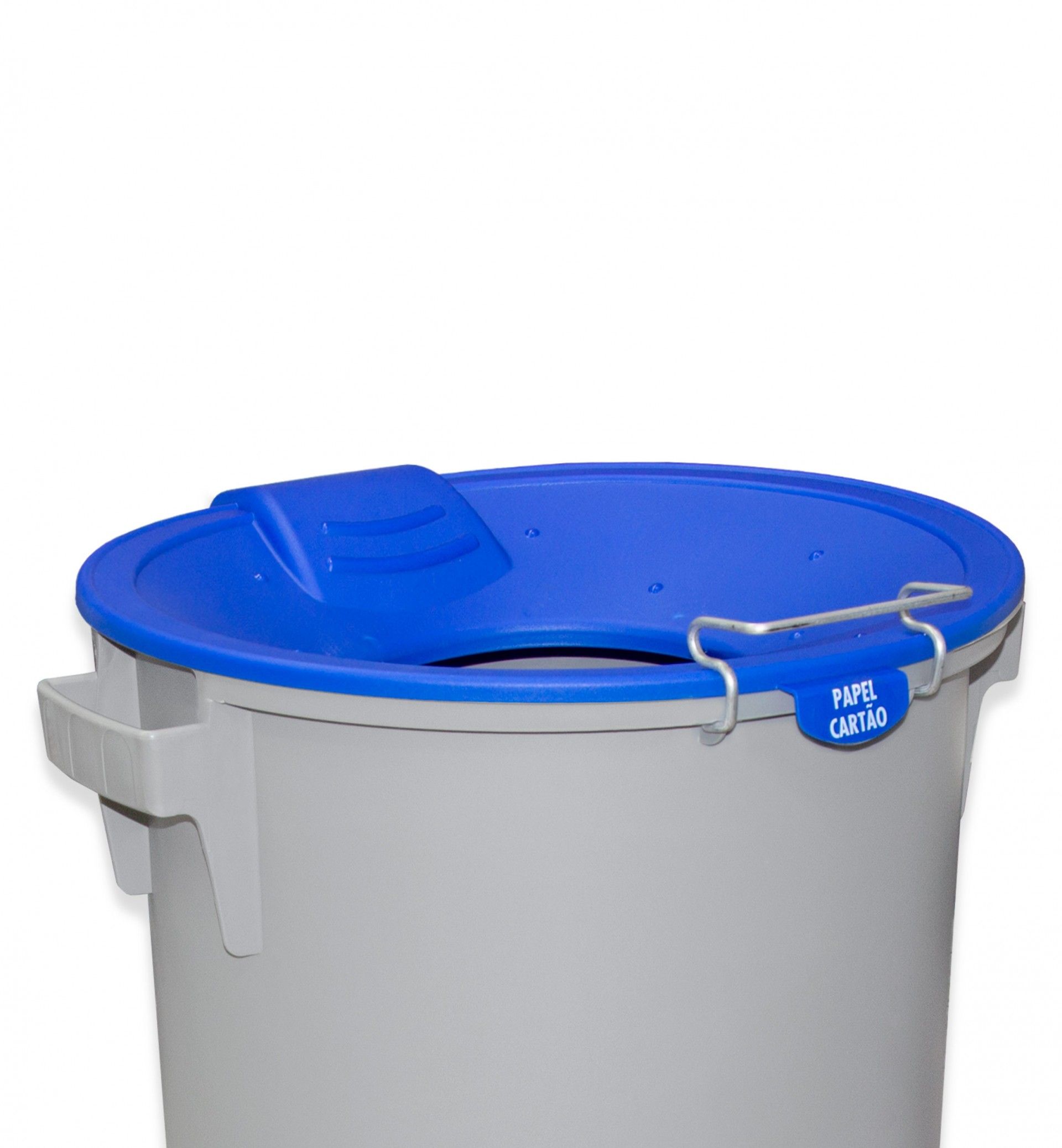 Contentor Eco Cinzento com Tampa Funil Azul 52l 48X50X56cm