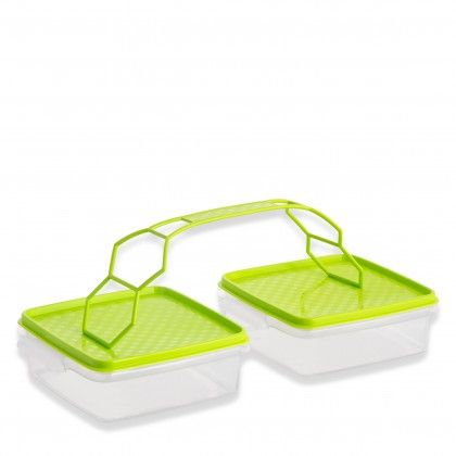 Caixa Hermtica Codil Trio Retangular com Asa 2X1000ml 19X16X11.5cm