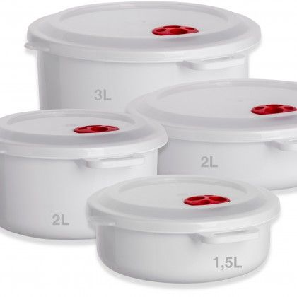 Caixa Hermtica Ding Microondas Redondo com Tampa 1500ml 19X8cm