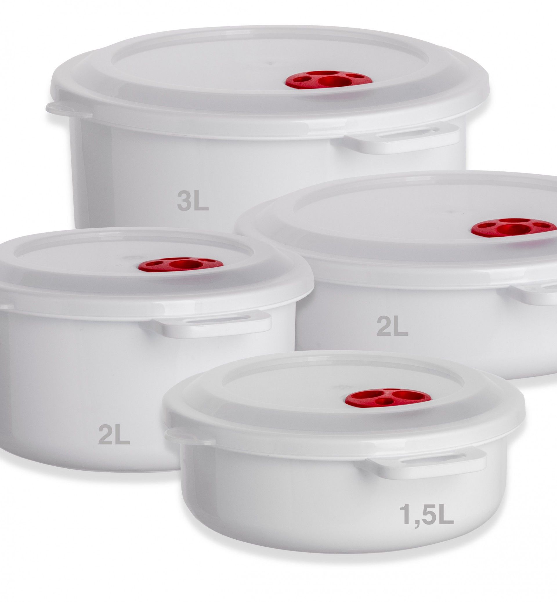 Caixa Hermética Ding Microondas Redondo com Tampa 1500ml 19X8cm