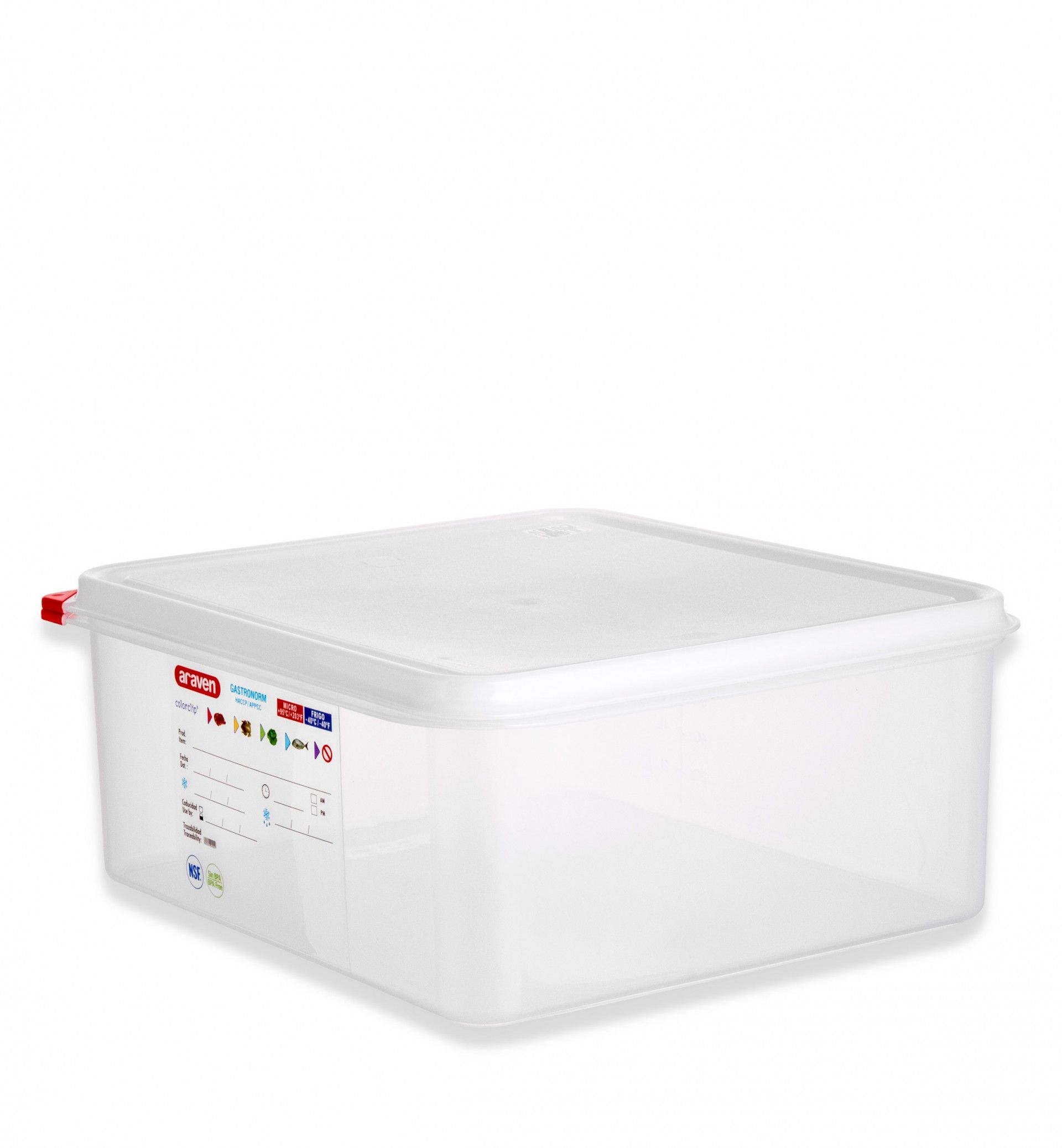 Caixa Hermética Polipropileno Tampa Branca Gn2/3 13.5L 35.4X32.5X15cm