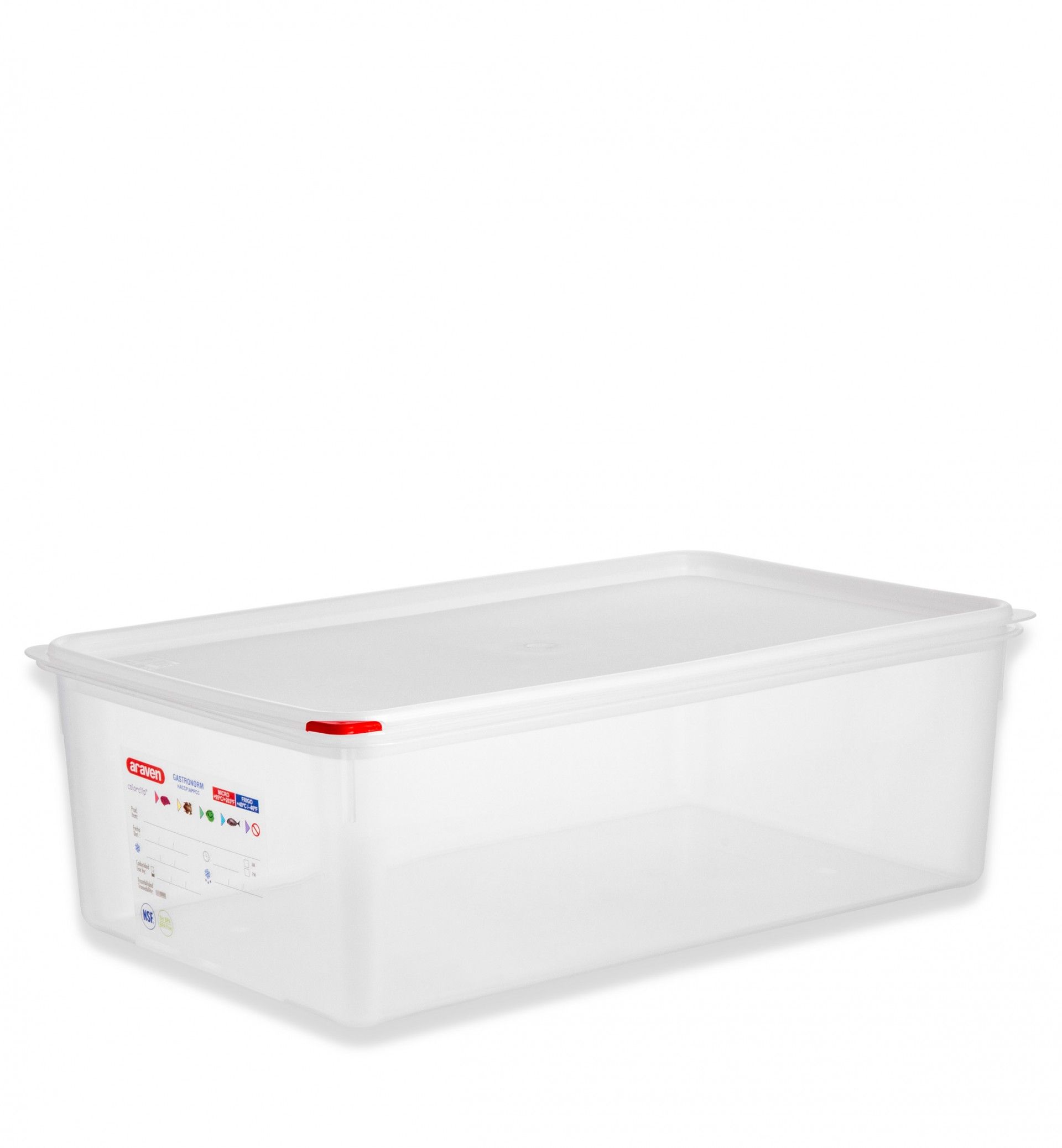 Caixa Hermética Polipropileno Tampa Branca Gn1/1 20.5L 53X32.5X15cm