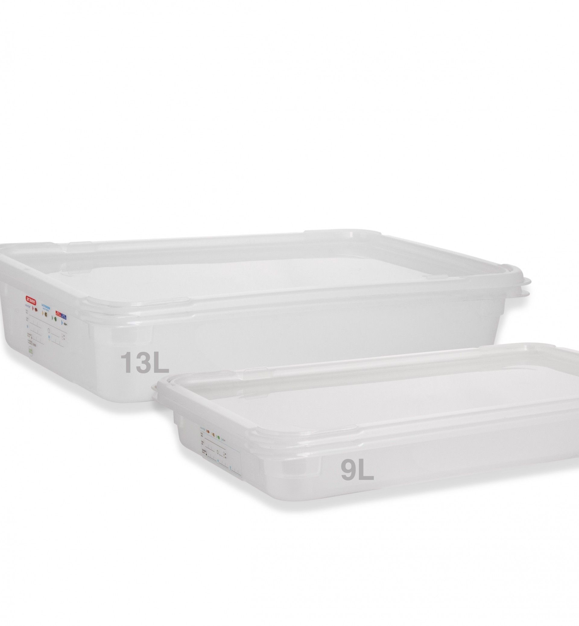 Caixa Hermética Polipropileno Tampa Branca Gn1/1 13L 53X32.5X10cm