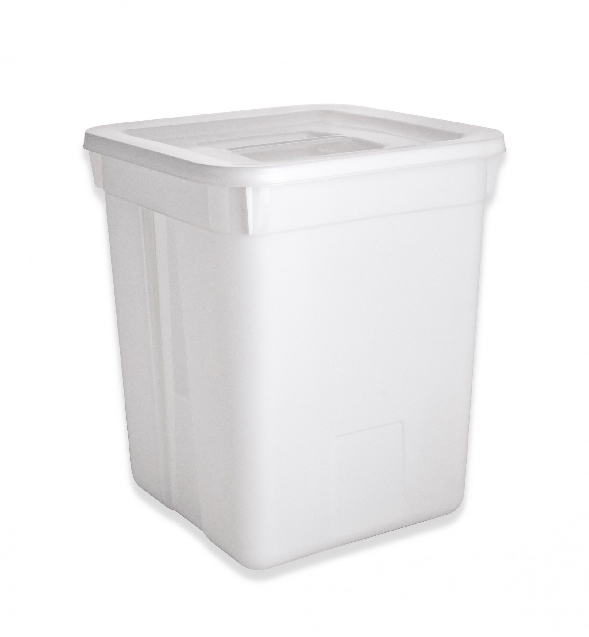 Contentor Polietileno com Tampa Quadrado Branco 60L 41.5X41.5X50cm