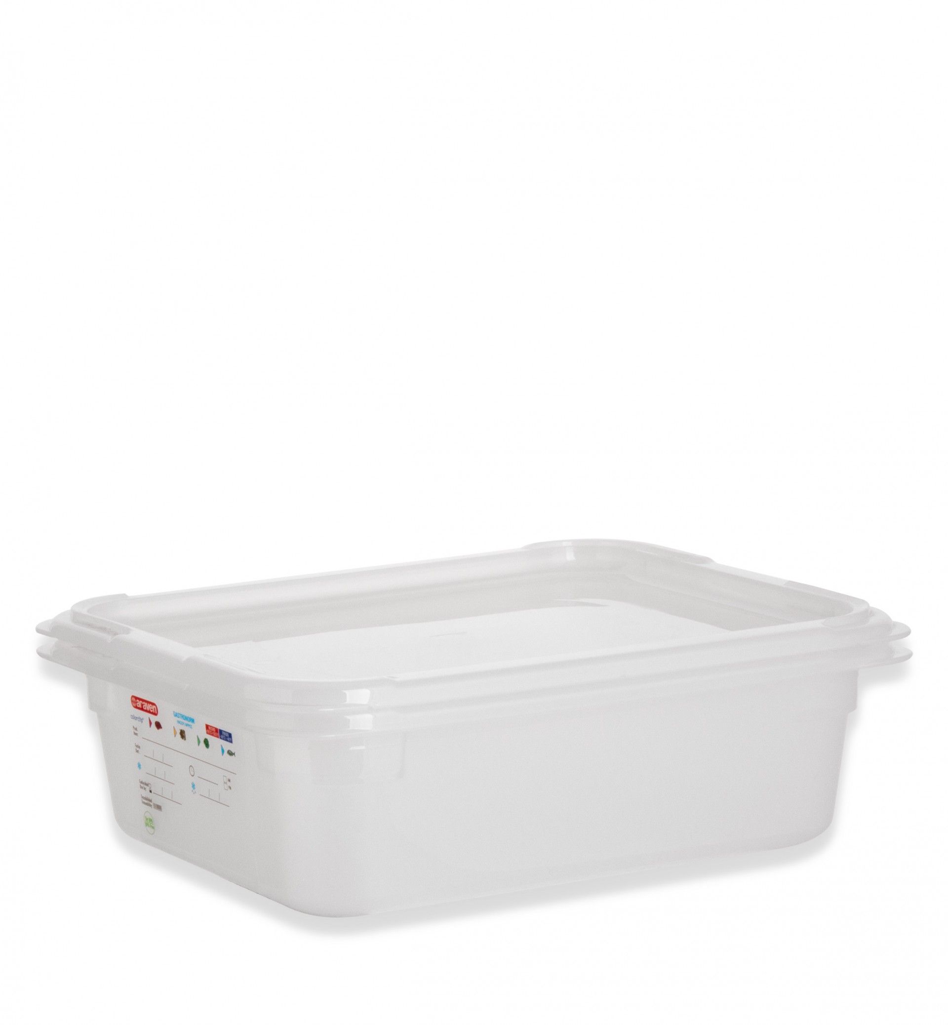 Caixa Hermética Polipropileno Tampa Branca Gn1/2 6L 32.5X26.5X10cm