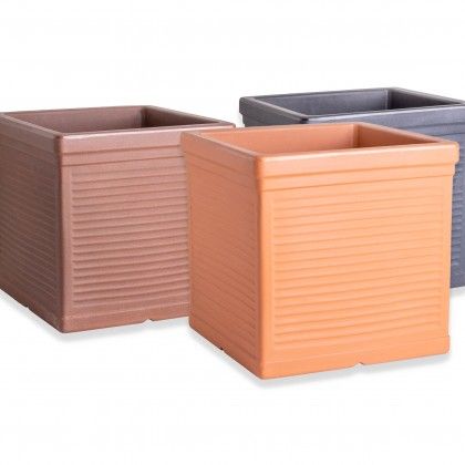 Vaso Plstico Millerigue Quadrado Terracota N.50 50X50X50cm