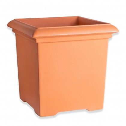 Vaso Plstico Quadrado Liso Terracota N.50 50X50X50cm