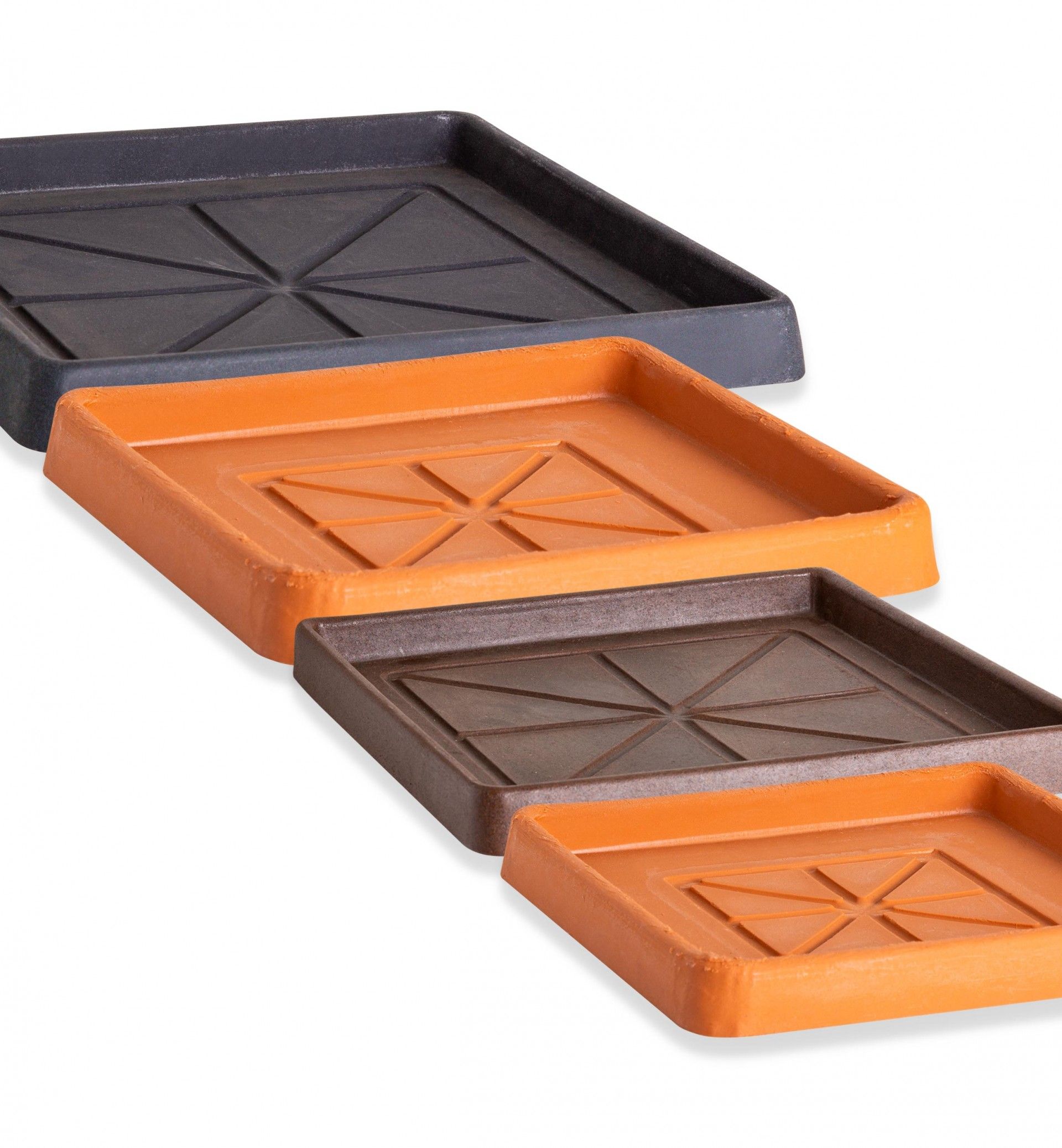 Prato Plástico Standard Quadrado Terracota N.50 50X50X5cm