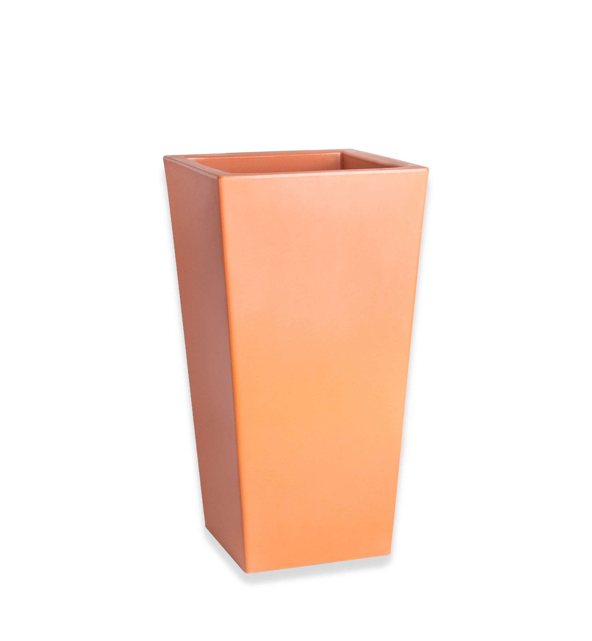 Vaso Plástico Quadrado Alto Terracota N.60 31X31X60cm