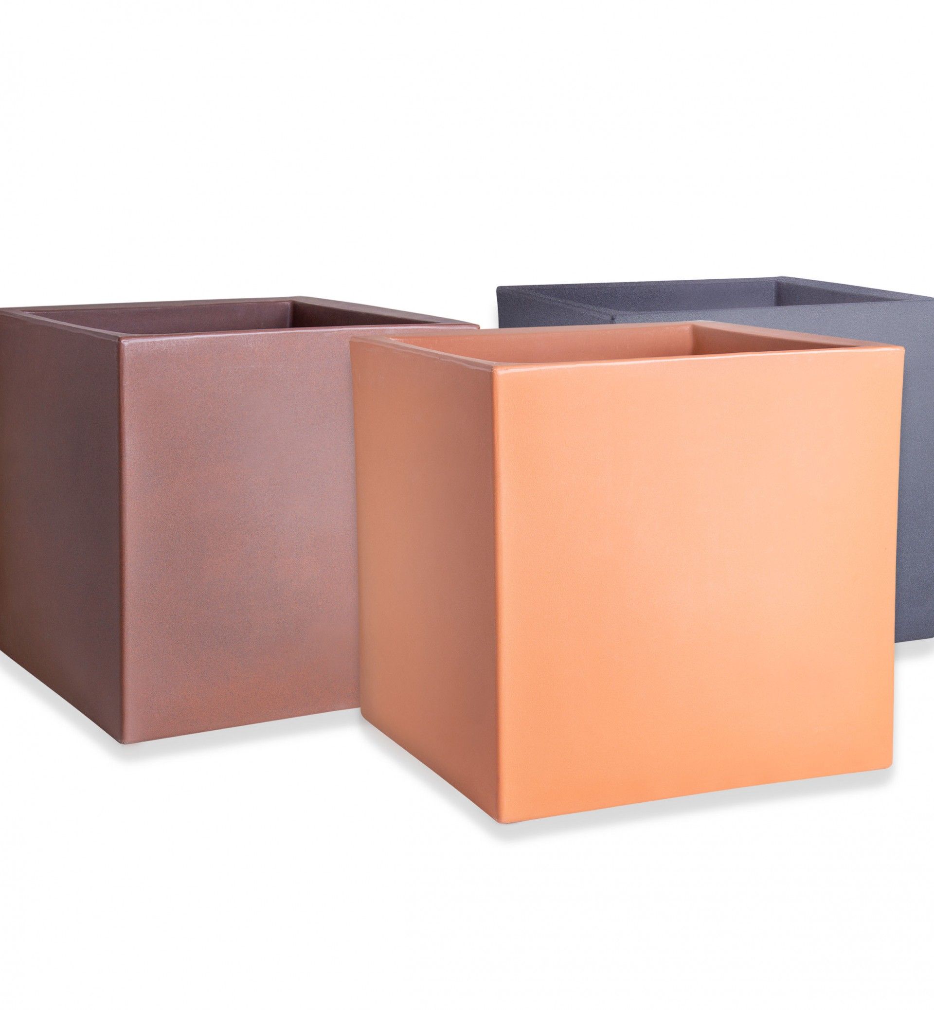 Vaso Plástico Cubo Bronze N.50 50X50X50cm