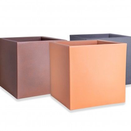Vaso Plstico Cubo Bronze N.50 50X50X50cm