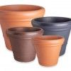 Vaso Plstico Duplo Bordo Redondo Terracota N.65 65X54cm