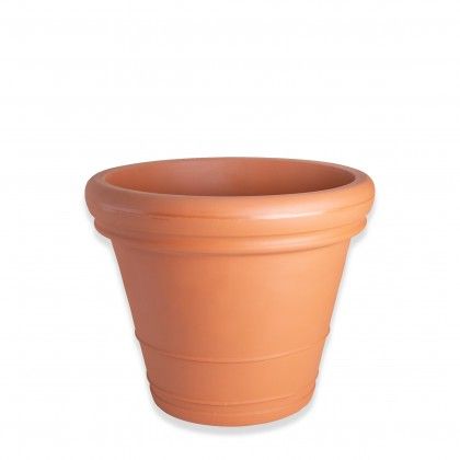 Vaso Plstico Duplo Bordo Redondo Terracota N.50 50X43cm
