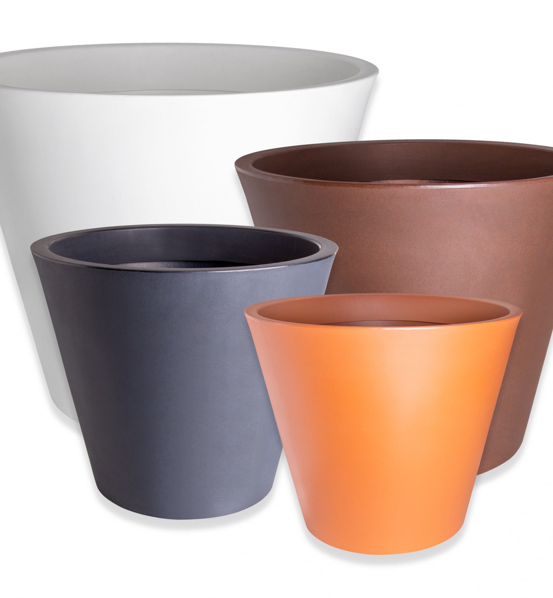 Vaso Plástico Margarida Redondo Bronze N.60 60X52cm