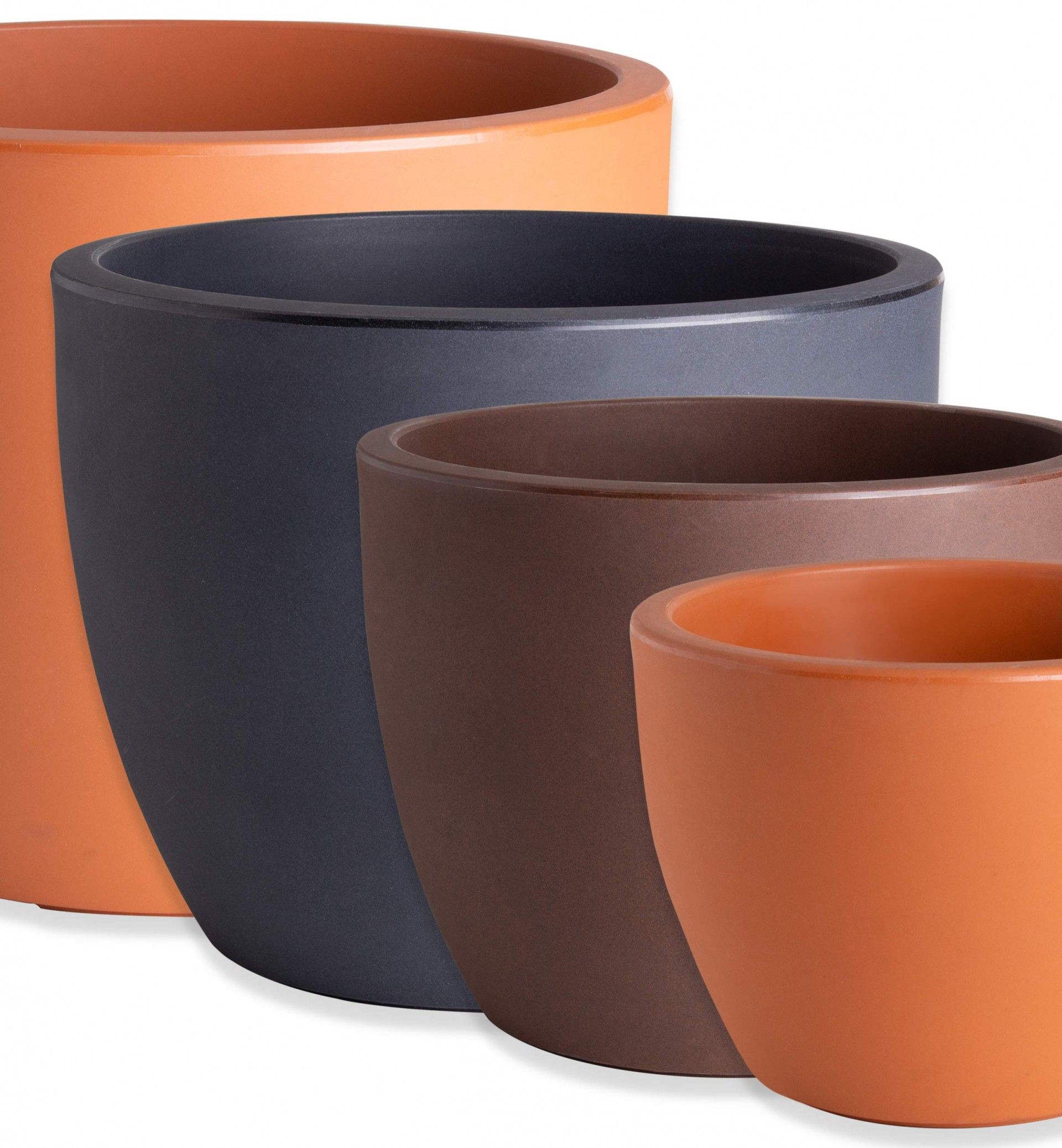 Vaso Plástico Tulipa Redondo Preto N.60 60X50cm