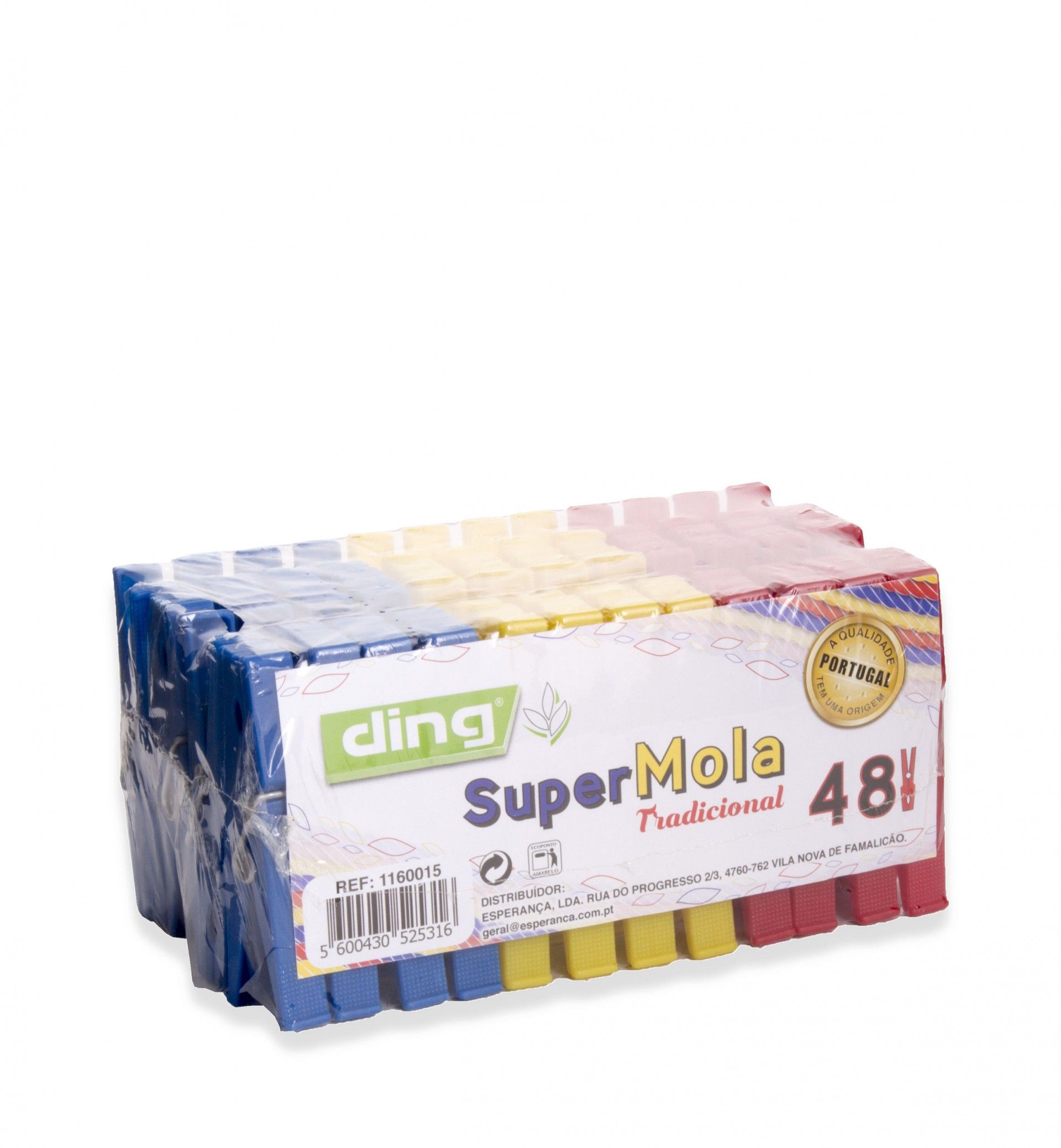 Mola Roupa Plástico Multicor Pack 48