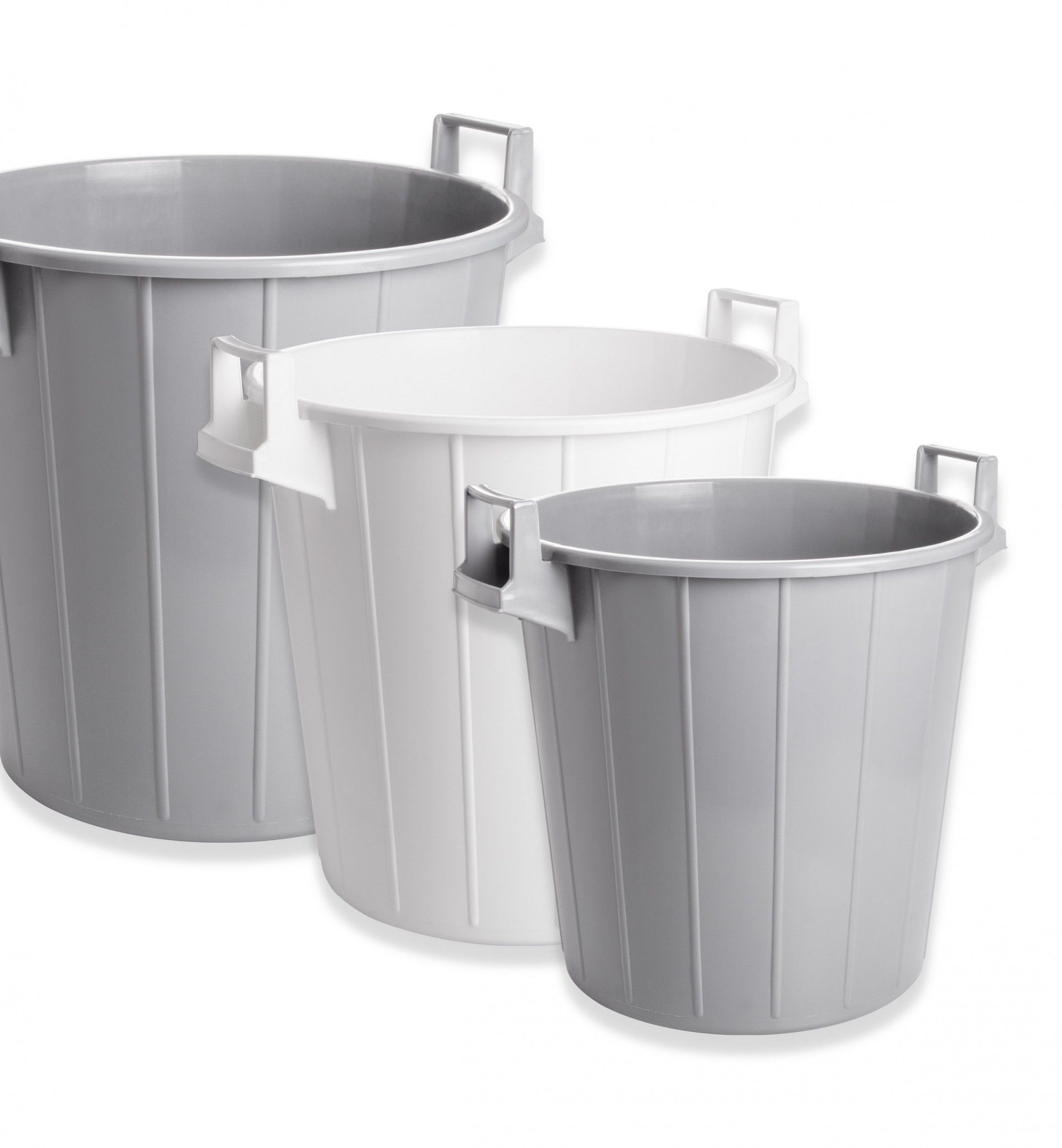 Cesto Multiusos com Asas Cinza 60l 47.5X45.5cm