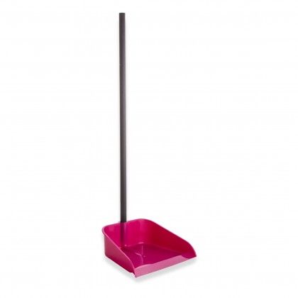 Apanhador Plstico com Cabo Rosa 24.5X22X77cm