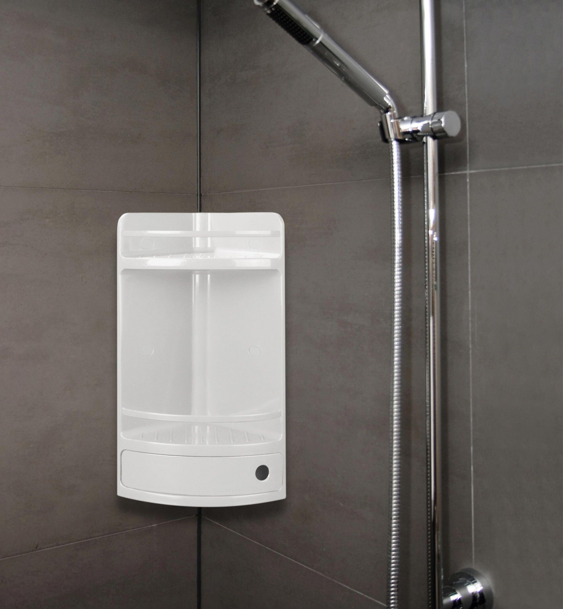 Estante Wc de Canto com Gaveta Branco 20X20X50CM
