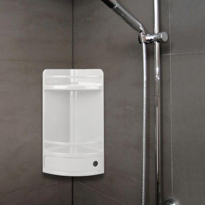 Estante Wc de Canto com Gaveta Branco 20X20X50CM