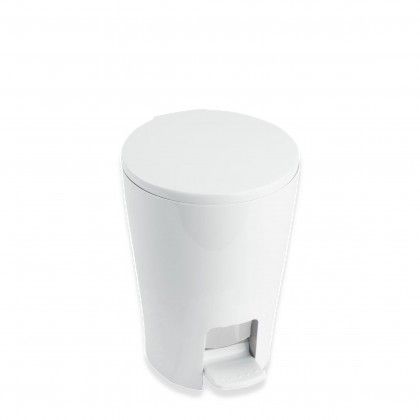 Balde Lixo WC com Pedal Diabolo Branco 5l 19X21X28.2cm